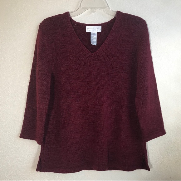 august silk Sweaters - Vintage August silk 3/4 sleeve knit sweater
